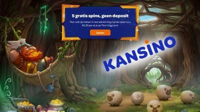 Claim vandaag 5 gratis no deposit spins bij Kansino