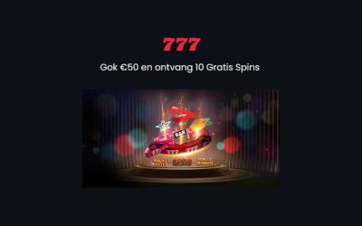 Zet €50 in bij Casino 777 en ontvang hierna 10 gratis spins